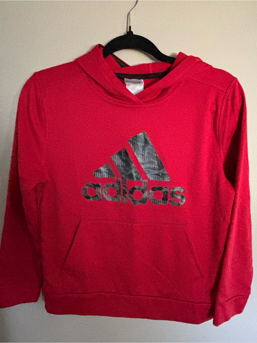 adidas Kids Bright Red Hoodie with Logo Print